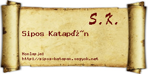 Sipos Katapán névjegykártya
